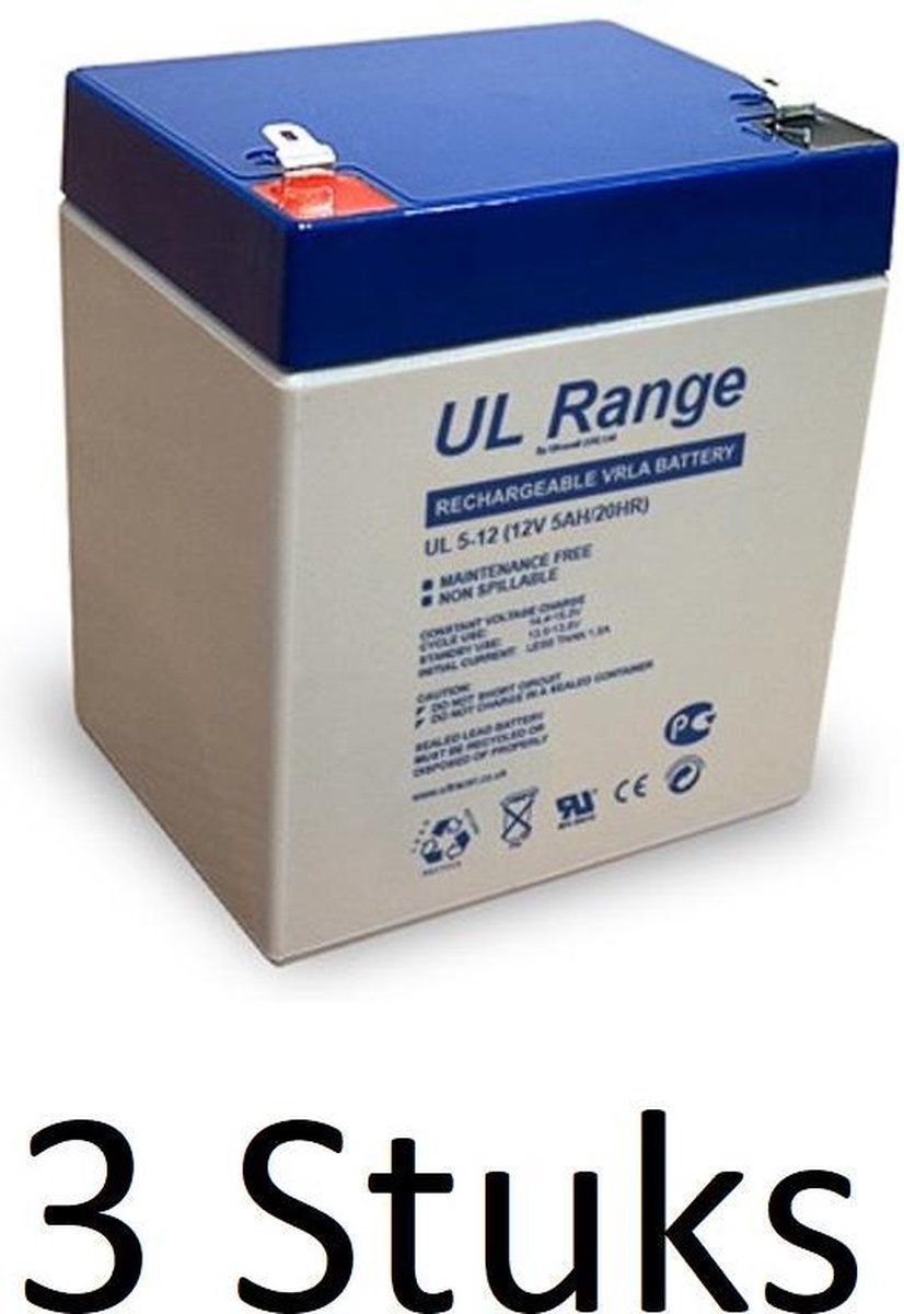 3 Stuks Ultracell Loodaccu UL 12v 5000mAh