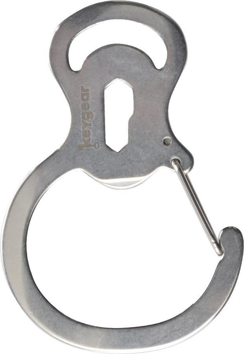 Keygear Karabijnhaak Met Flessenopener 8 Cm Zilver