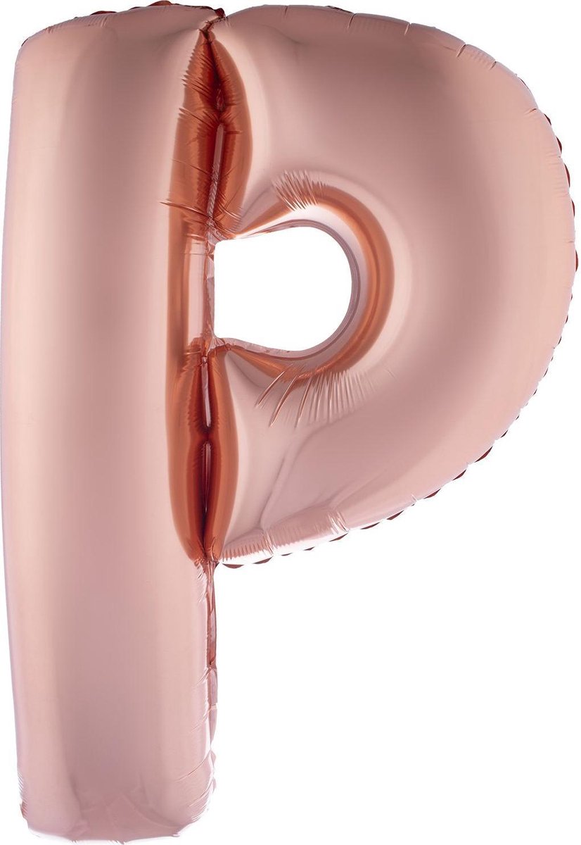 Grote folie ballon letter P Rosé