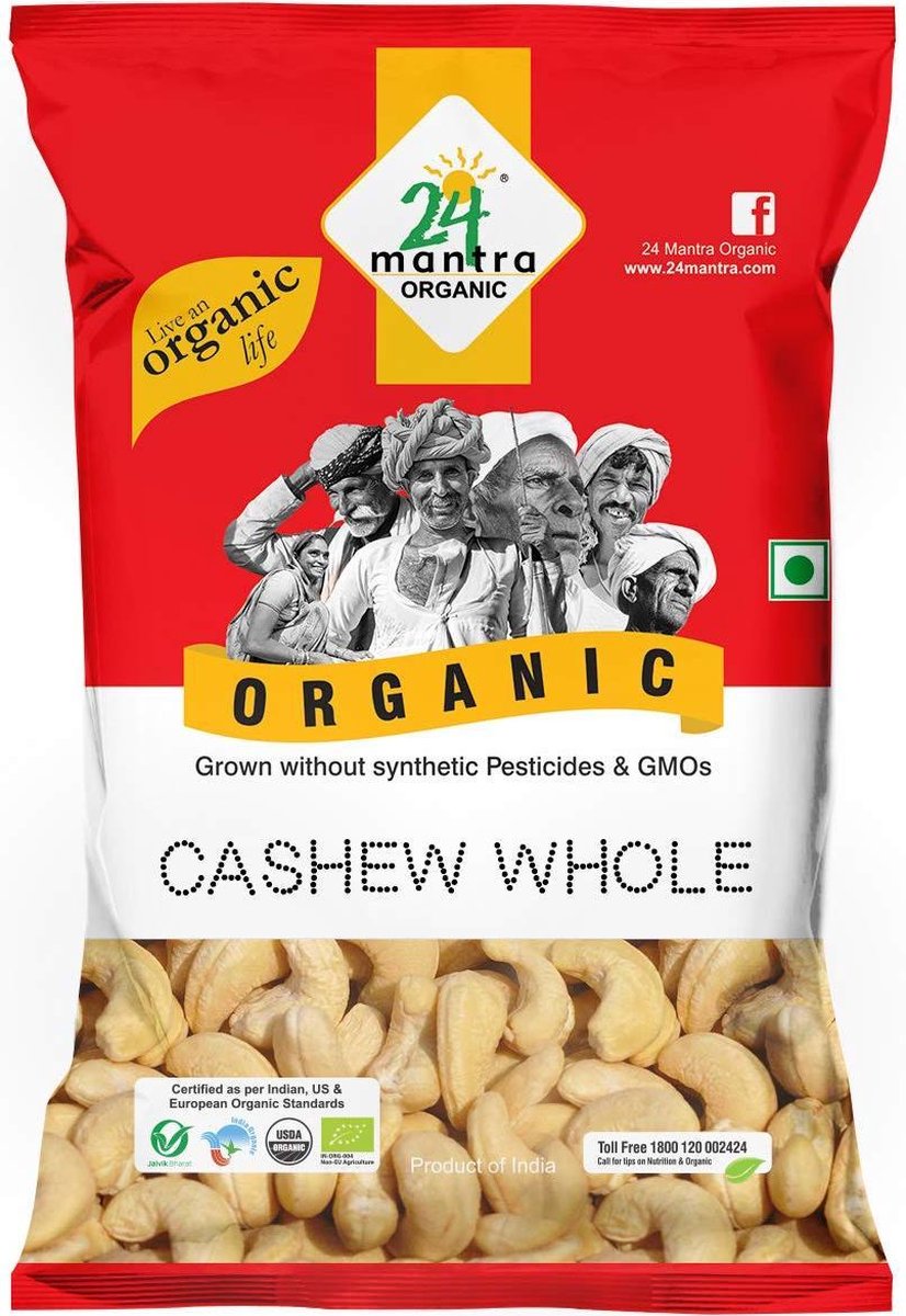 24Mantra Biologische Cashewnoten- Naturel (Ongezouten