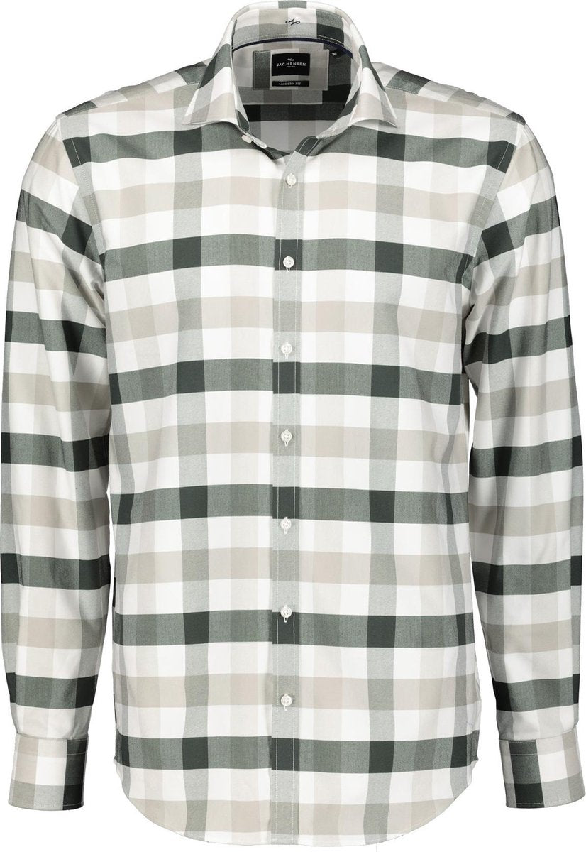 Jac Hensen Overhemd - Modern Fit - Groen - 3XL Grote Maten
