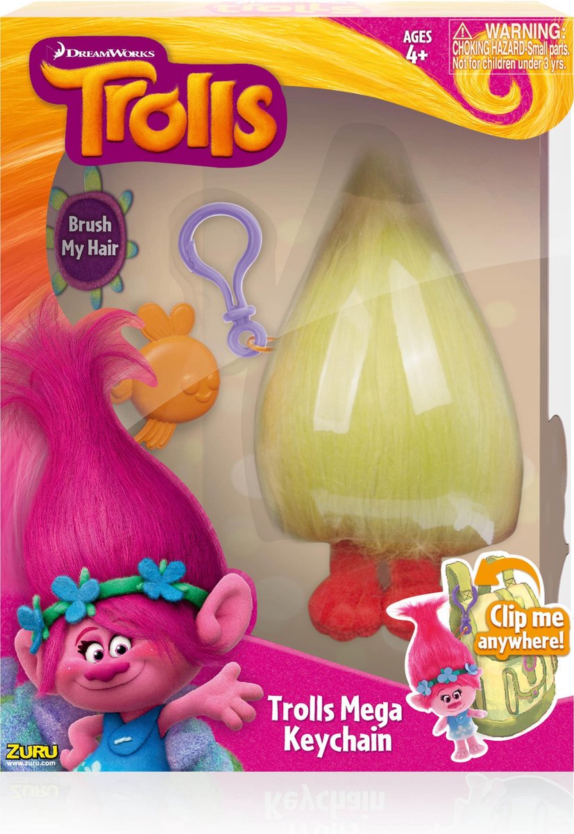 Trolls Fuzzbert Sleutelhanger Knuffel - 22 cm