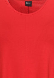 Zazou-A-lijn-shirt-korte-mouw-firered