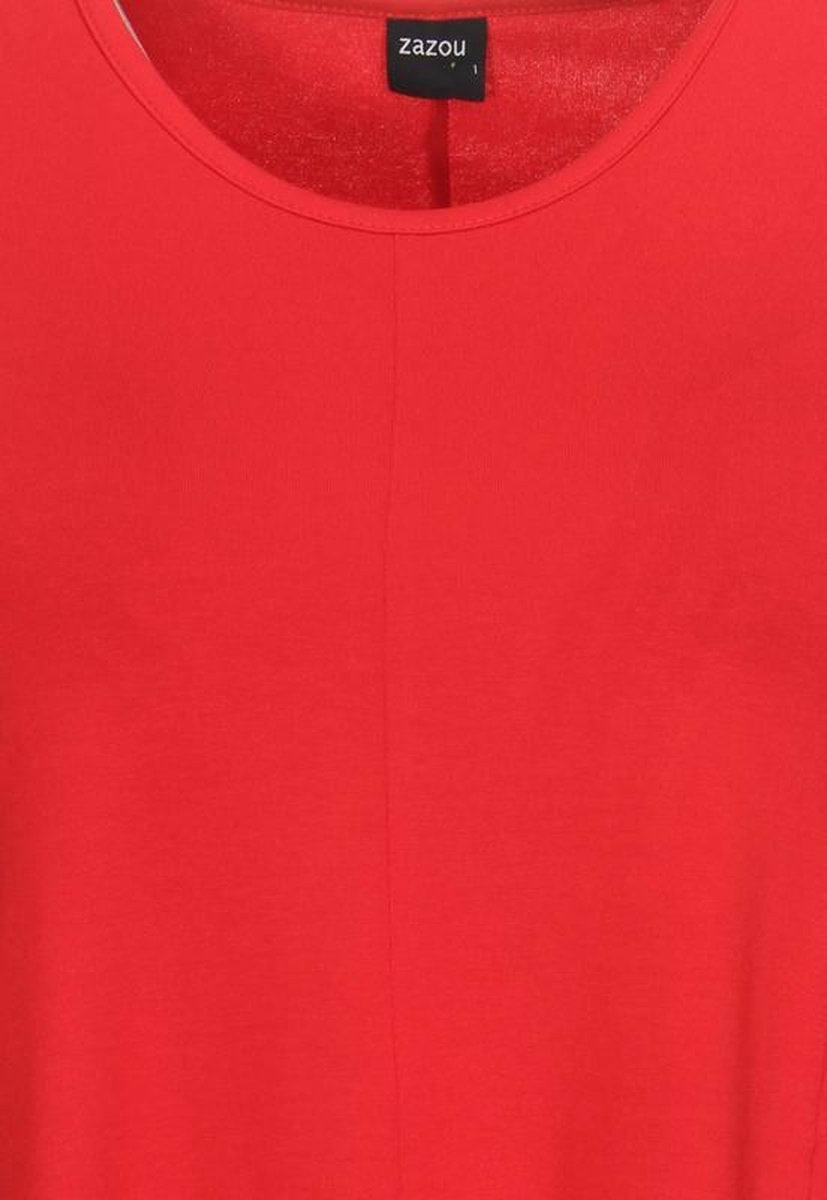 Zazou-A-lijn-shirt-korte-mouw-firered