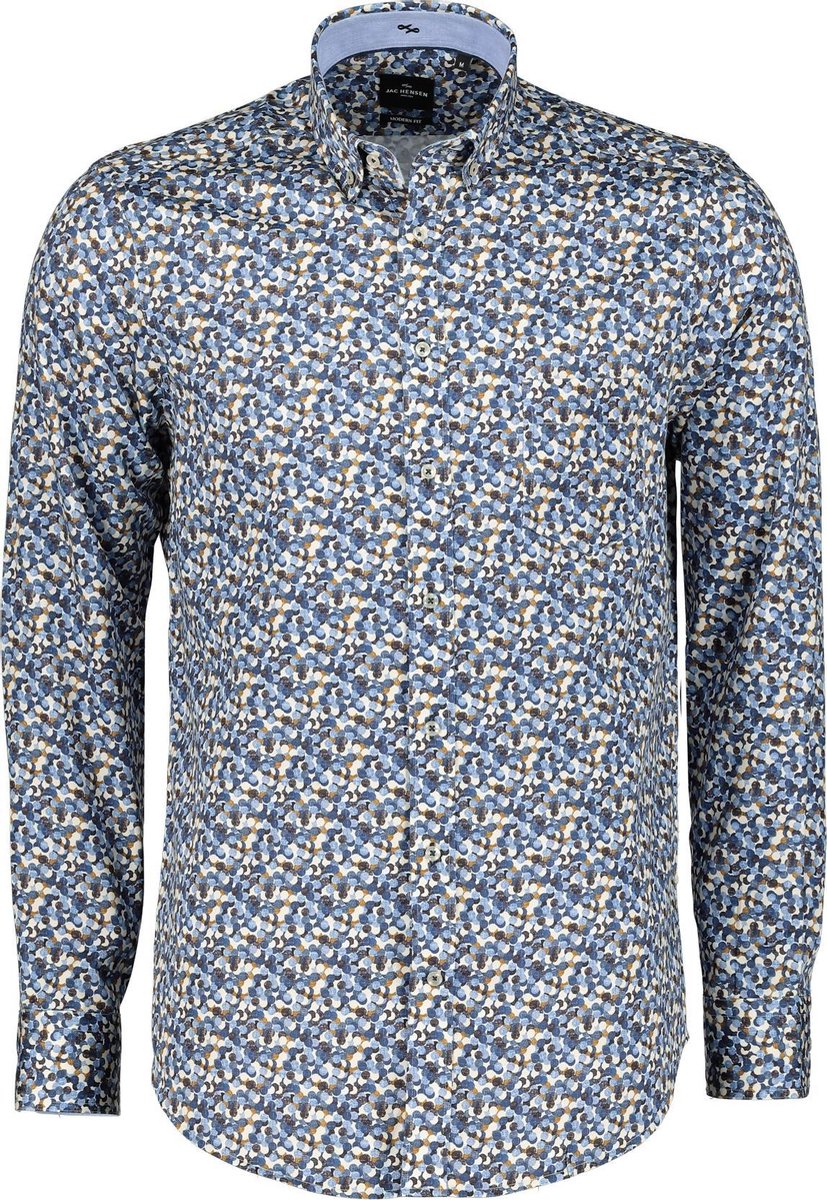 Jac Hensen Overhemd - Modern Fit - Blauw - 3XL Grote Maten