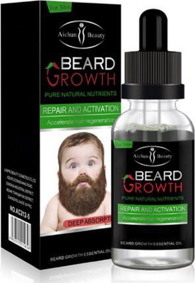 Natuurlijke Baardgroei Olie | Baard Groei Essential Oil | Stimulerende Haar Groei Middel | Natuurlijke Producten |Overige Haar Streken | 30 ml