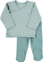 Zeeman new born vest met broek - biologisch katoen - blauw - maat 56