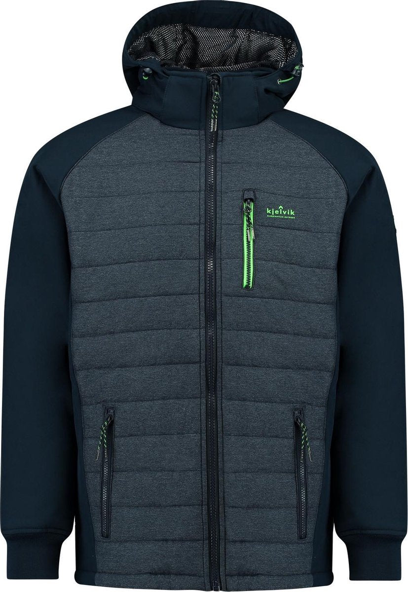 Kjelvik Marcello heren outdoor softshell jas - Blauw - Maat S - Winddicht - Ademend materiaal