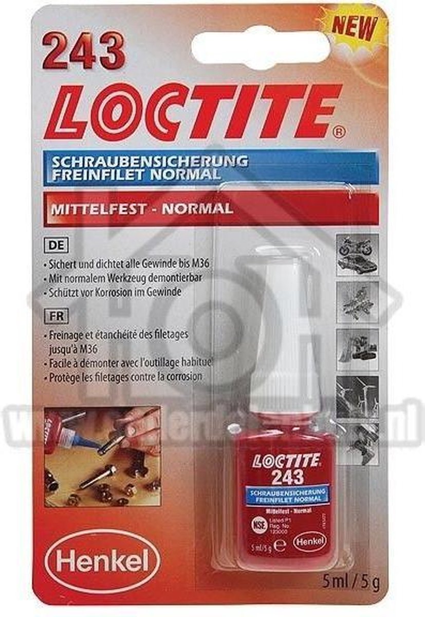 Loctite Lijm Loctite 243 -5 gram- voor bouten