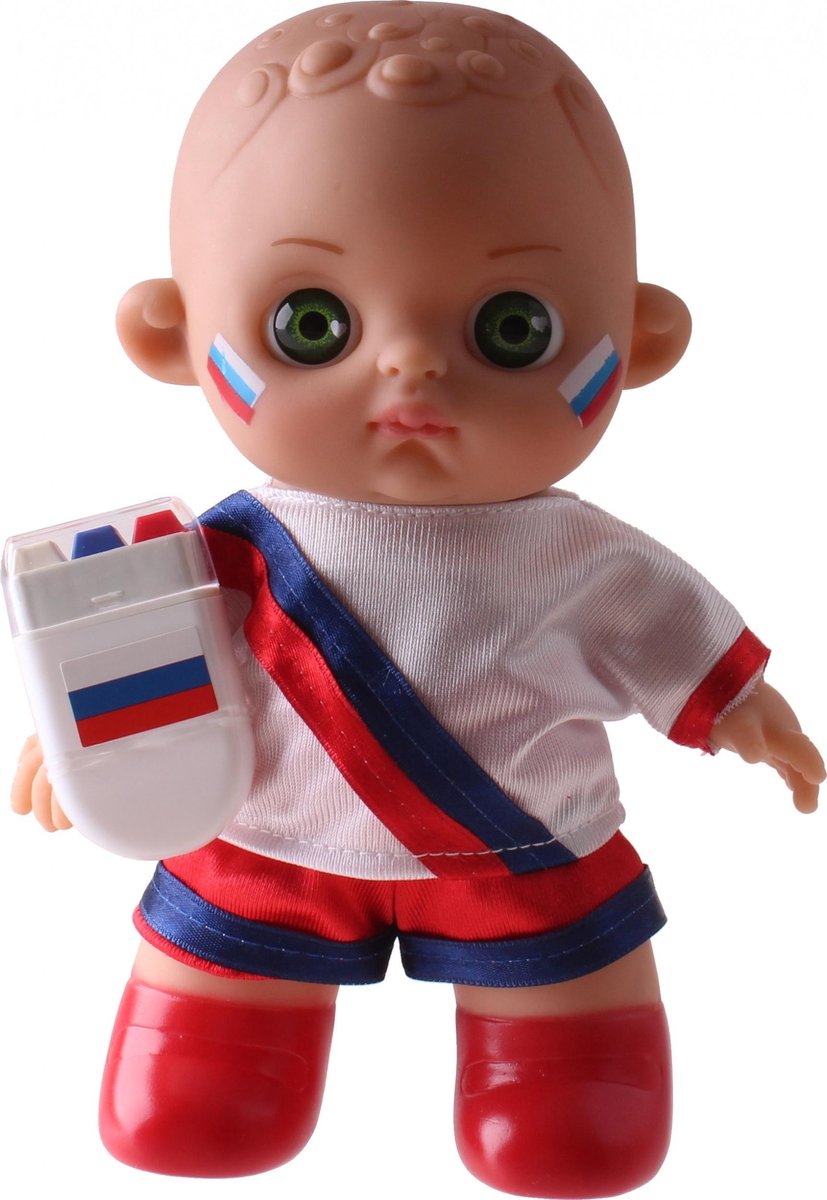 Falca Voetbalbaby Met Schmink Rusland 20 Cm