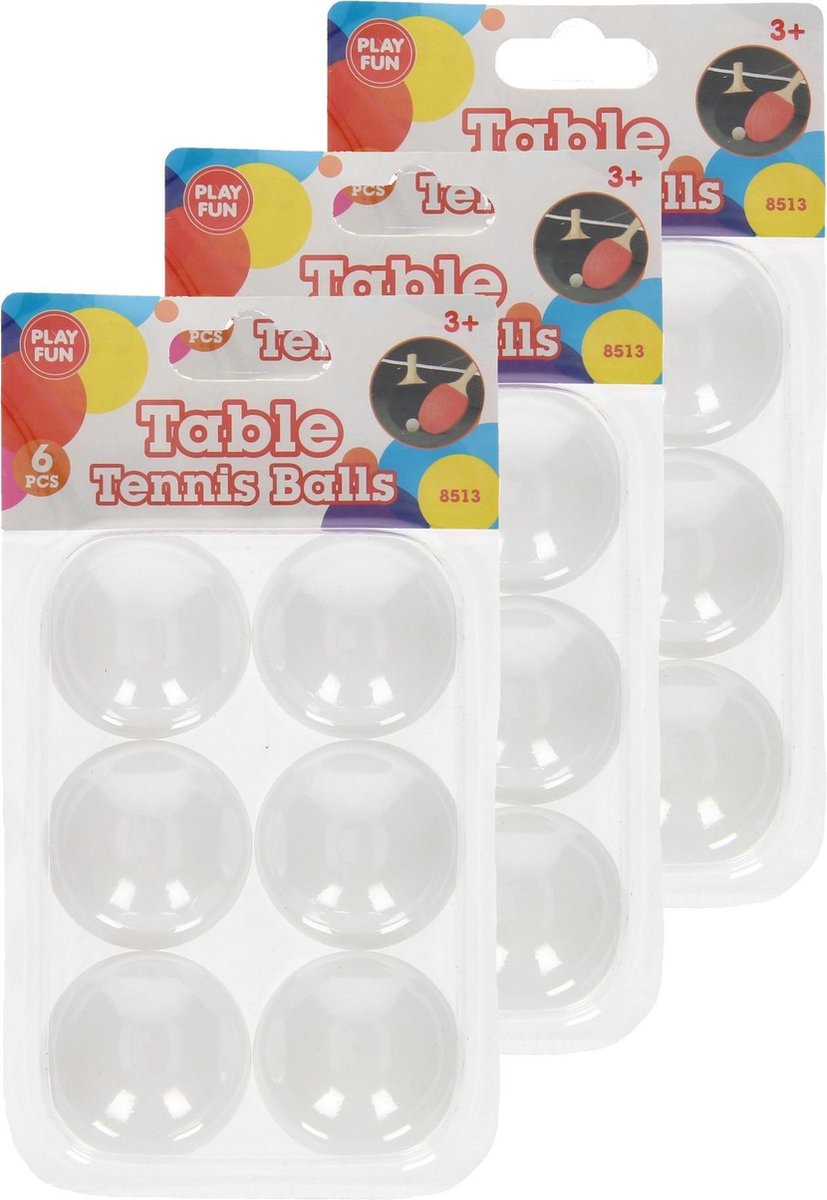 18x stuks Tafeltennis pingpong balletjes 40 mm/4 cm - 18 stuks - Sportief speelgoed - Sporten - Tafeltennissen