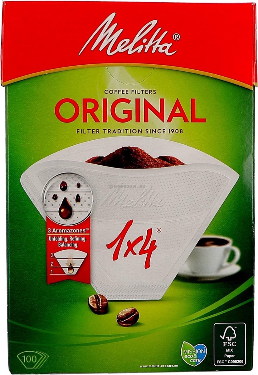 Melitta - Koffiefilters Original 1x4 Wit - 100 stuks
