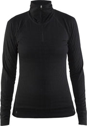Craft nordic wool zip neck w - Sportshirt - Dames - Black - M