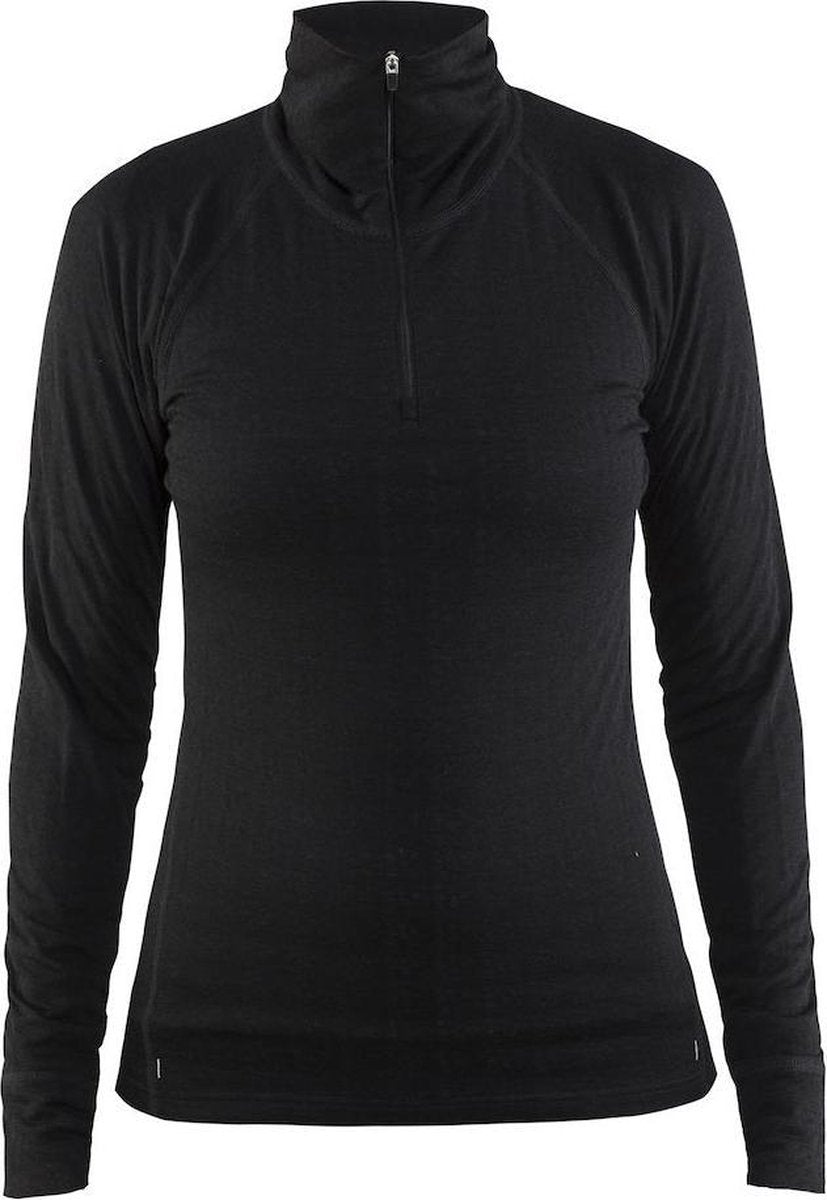 Craft nordic wool zip neck w - Sportshirt - Dames - Black - M