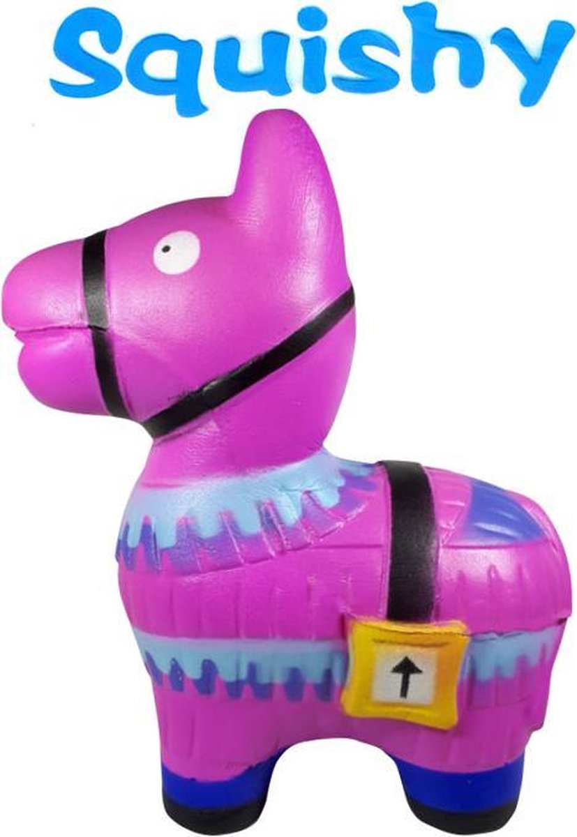 Squishy Figuurtje Fortnite Lama (Paars) 15 cm | Squishies Sqeezy Squeezy Pop it Fidget | Speelgoed voor kinderen | Stressbal Anti-Stress |