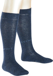 Esprit Foot Logo 2-Pack Kniekous Kinderen 19040 - Blauw 6490 navyblue m Kinderen - 27-30