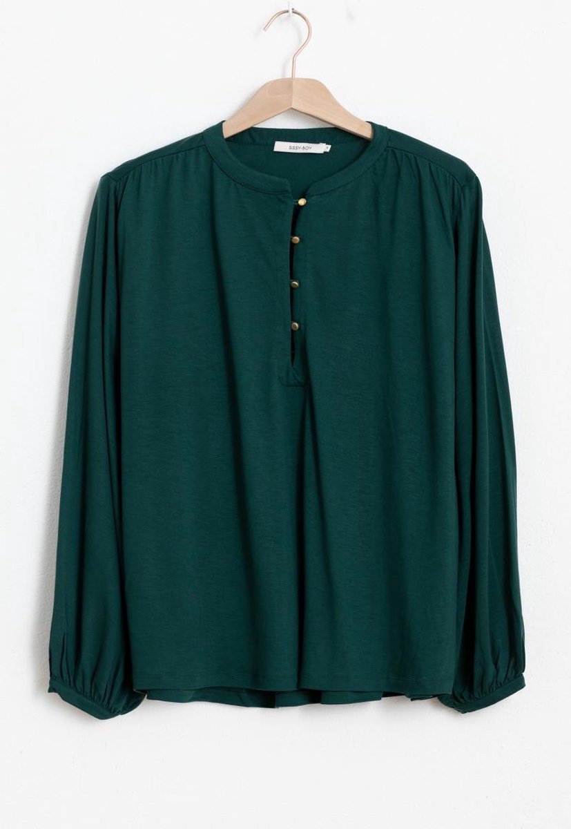 Sissy-Boy Dames Donkergroene Wide Sleeves Blouse - Maat L