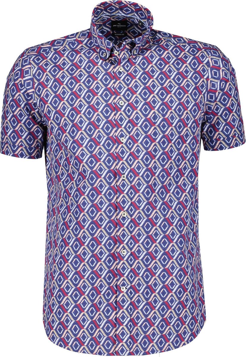 Jac Hensen Overhemd - Modern Fit - Blauw - 4XL Grote Maten