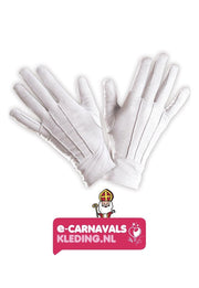 Luxe handschoenen Sinterklaas | Sint handschoenen | Mooie witte handschoenen Sint verschillende maten XS
