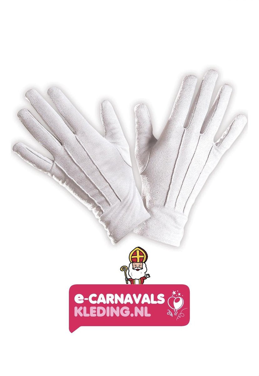 Luxe handschoenen Sinterklaas | Sint handschoenen | Mooie witte handschoenen Sint verschillende maten XS
