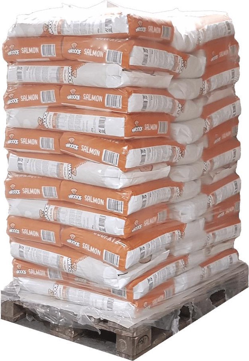 WOOOF Zalm op Pallet - Geperst hondenvoer - Geperste hondenbrokken - Droogvoer - 39 x 18KG