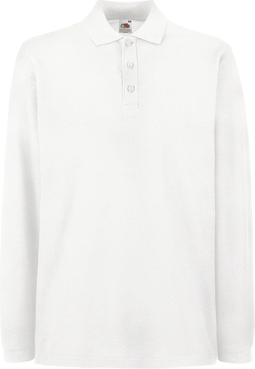 Fruit of the Loom Polo met Lange mouwen Wit S