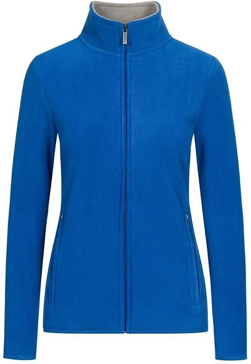 PROMODORO - DAMES DOUBLE FLEECE JACKET - MAAT M - BLAUW /GRIJS.