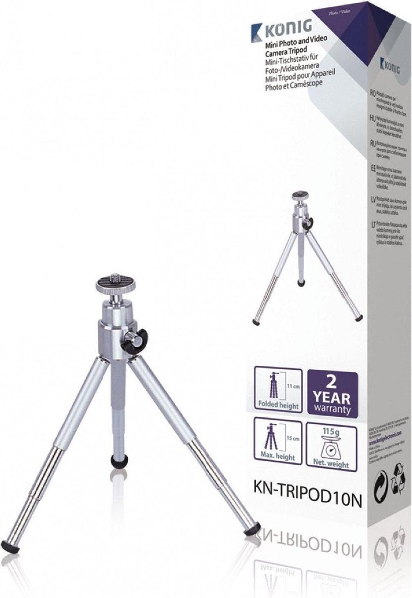 Mini-Tripod 15 cm 0.8 kg Silver (Mini Statief)