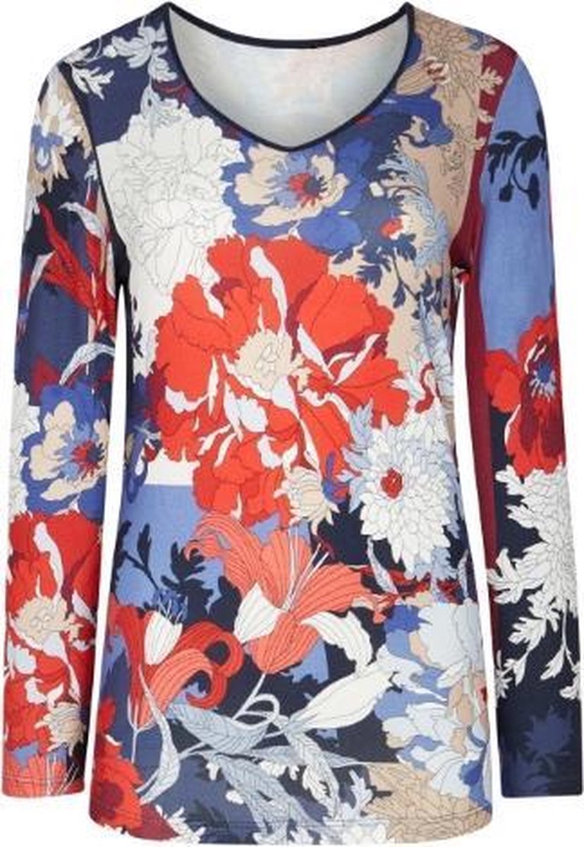 CYBÉLE NIGHT CANDICE Longsleeve Navy/Rood Print Pyjama maat 38