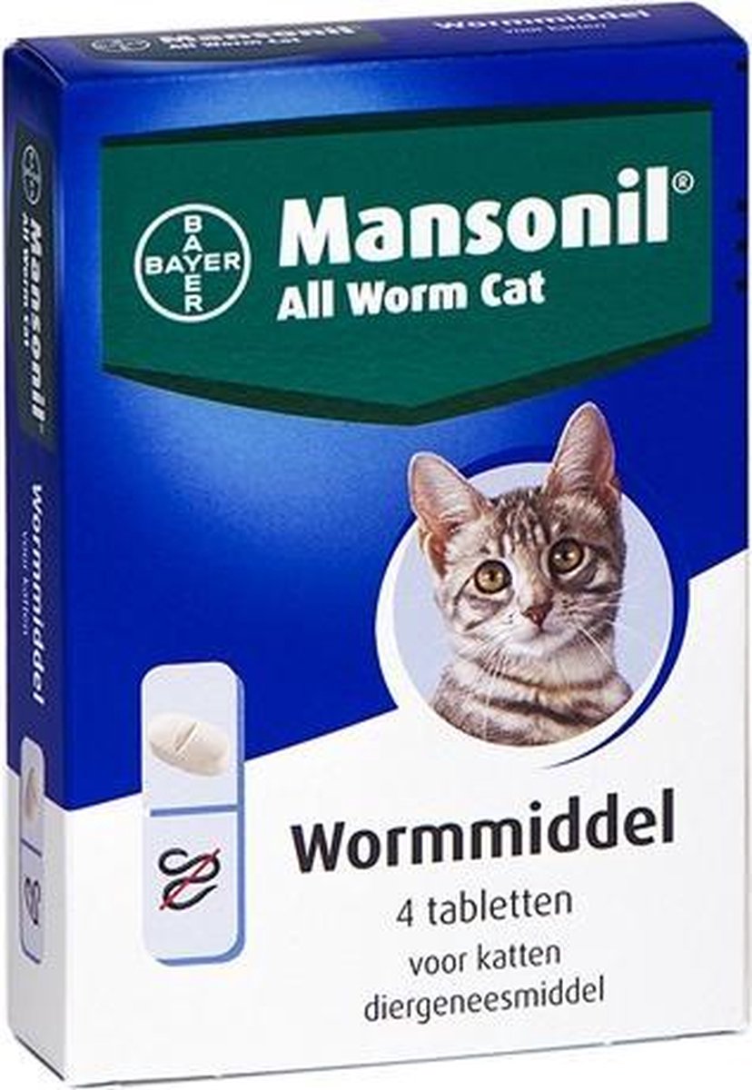 Mansonil kat all worm tabletten - 4 st - 1 stuks