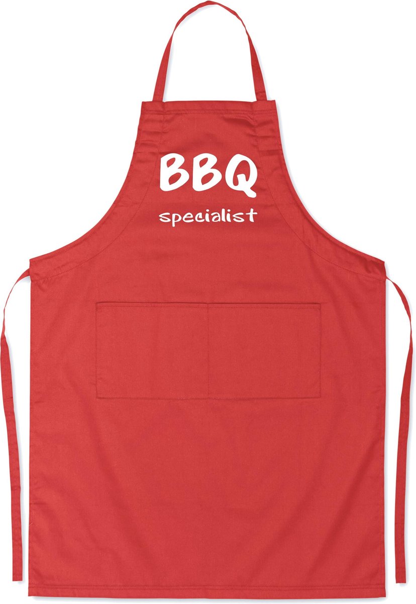 Mijncadeautje - Luxe schort - BBQ Specialist - rood