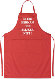Mijncadeautje - Luxe schort - Ik ben Herman den blijker niet - rood
