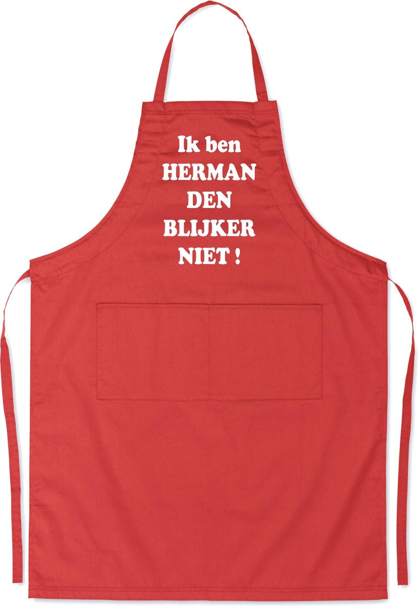 Mijncadeautje - Luxe schort - Ik ben Herman den blijker niet - rood