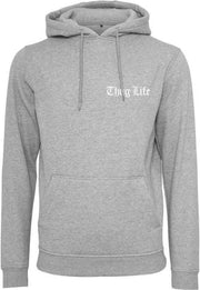 Thug life chest logo hoody in kleur grijs in maat S