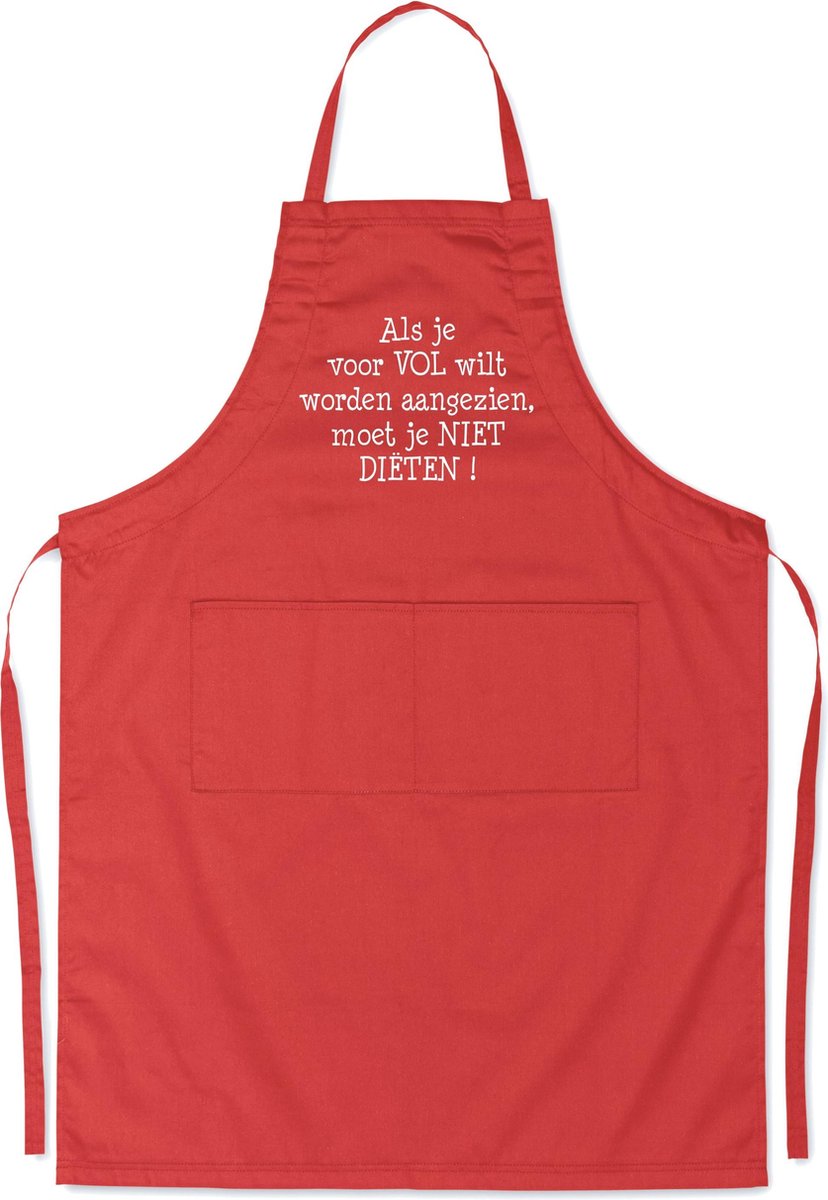 Mijncadeautje - Luxe schort - Als je voor vol wilt worden aangezien - rood