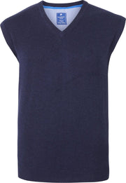 Redmond heren spencer katoen - V-hals - marine blauw -  Maat XXL