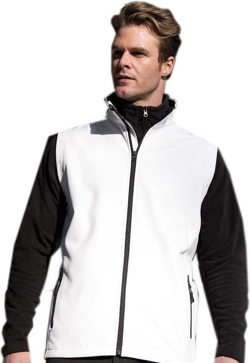 Softshell casual bodywarmer wit voor heren - Outdoorkleding wandelen/zeilen - Mouwloze vesten L (40/52)