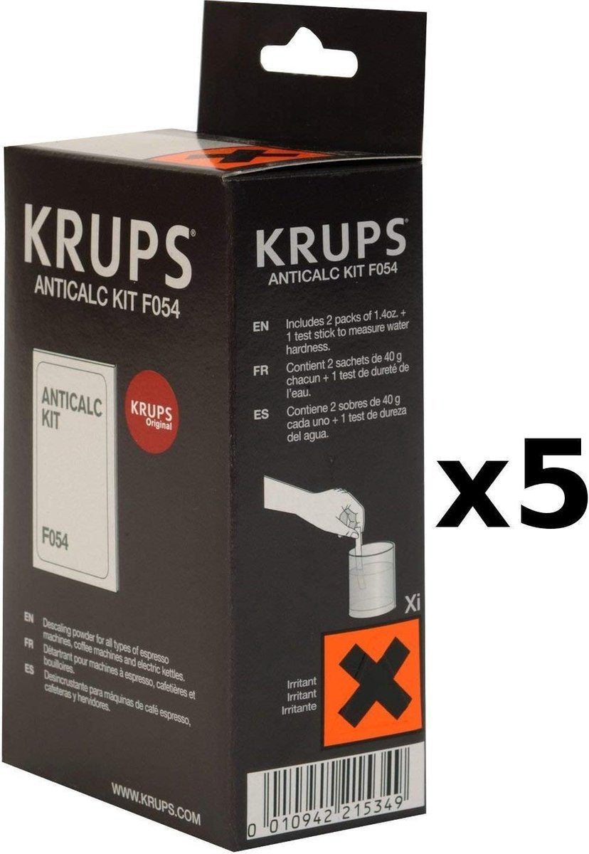 5X Krups Ontkalkingset F054 / F054001B Huishoudelijke apparaten Poeder ontkalker