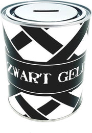 Spaarblik - Zwart geld - spaarpot kadoblik 750ml 10 x 12 cm herbruikbaar