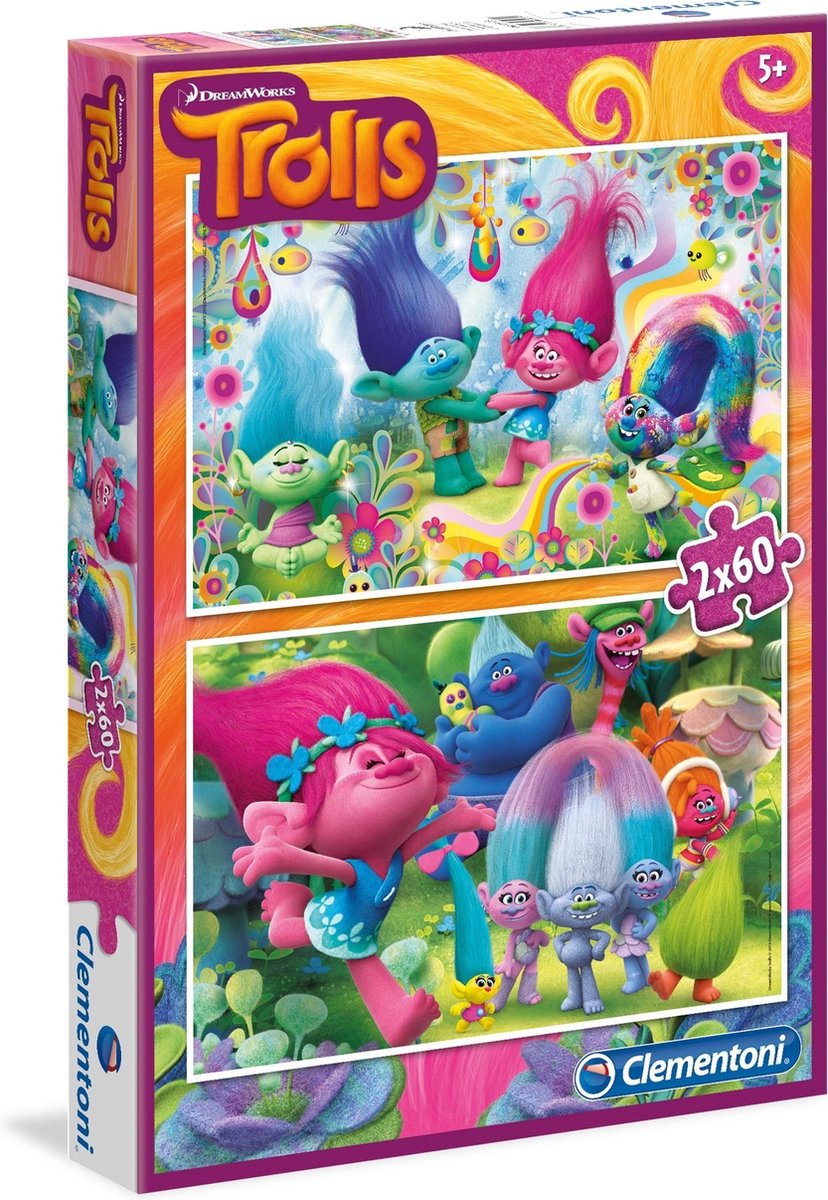 Trolls puzzel set - 2 puzzels met 60 stukjes