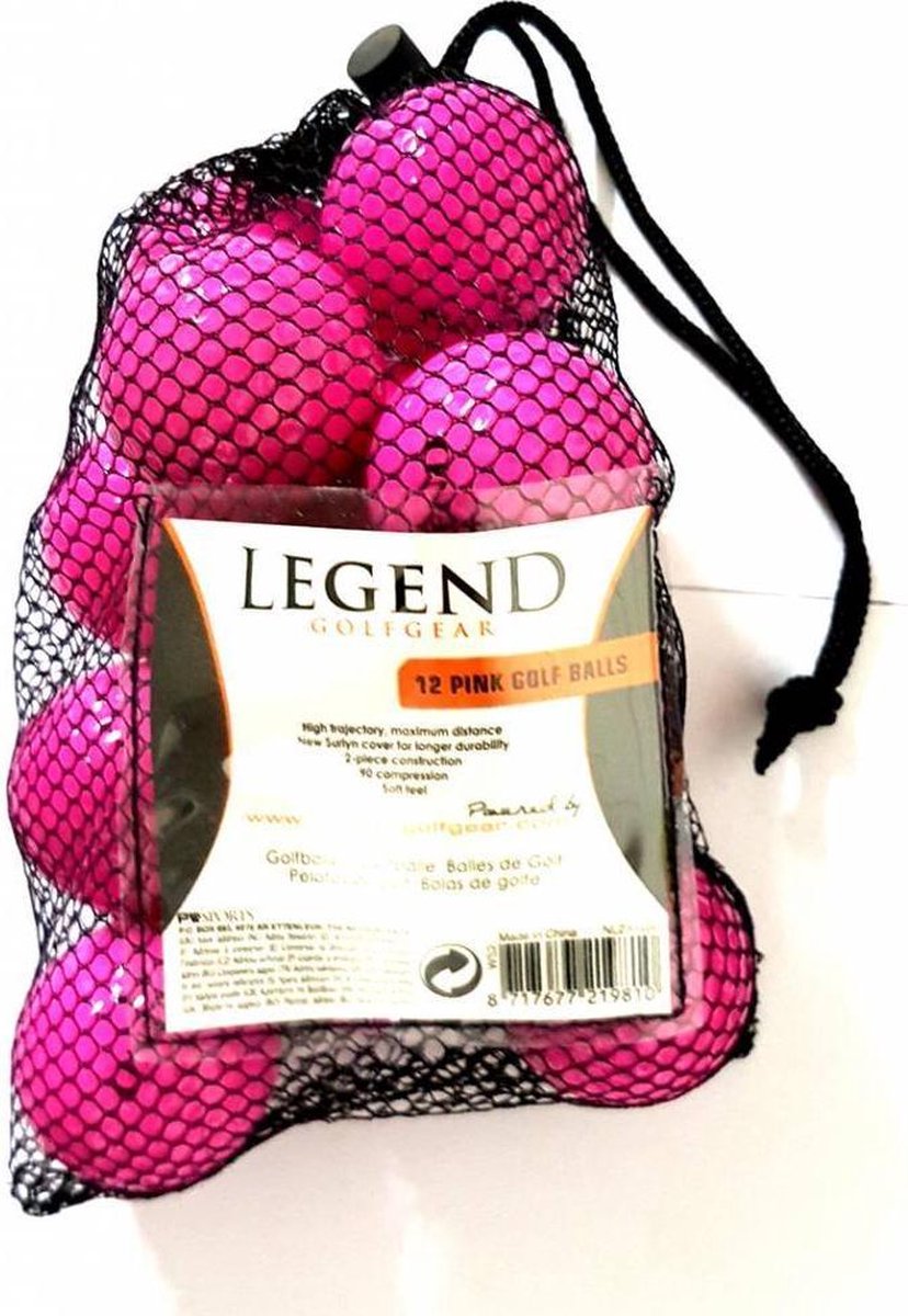Legend Distance Golfballen - Dozijn / 12 stuks - Roze