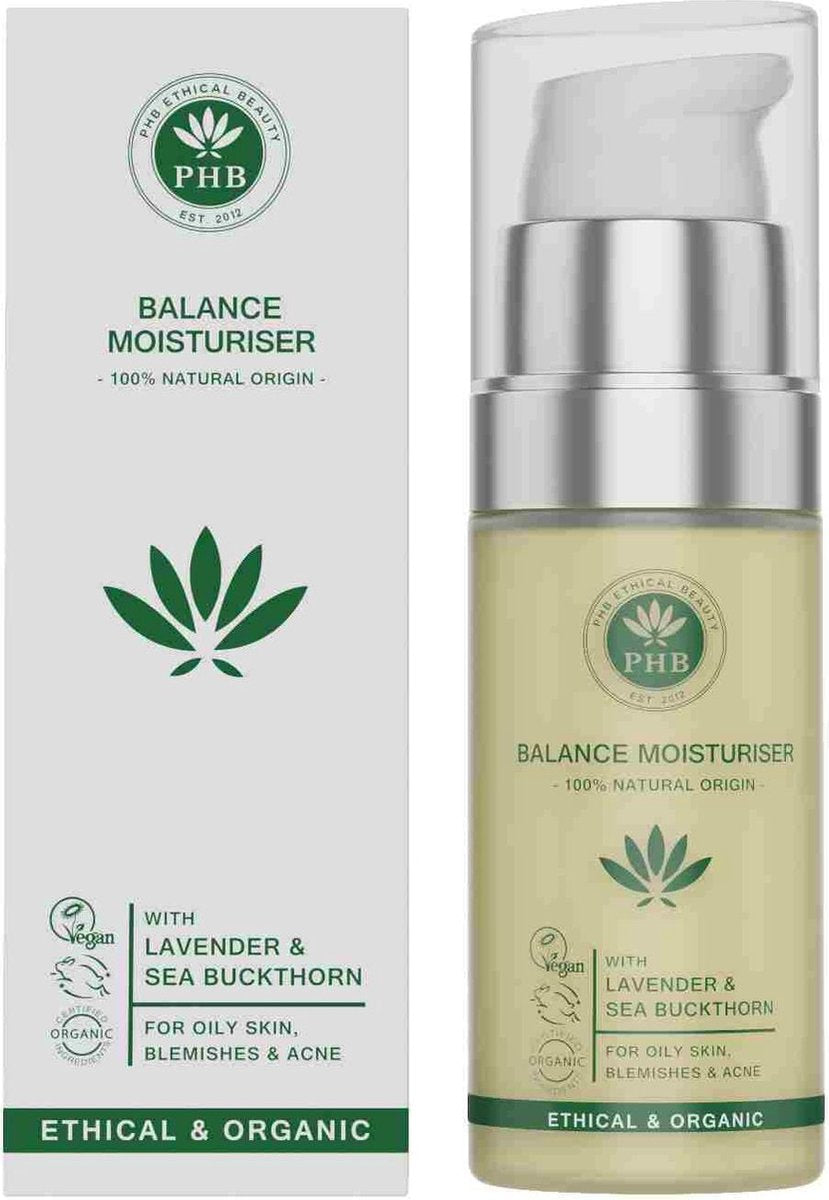 Phb Ethical Beauty Moisturisers Balance Moisturiser Creme Vette Huid/acne 20ml