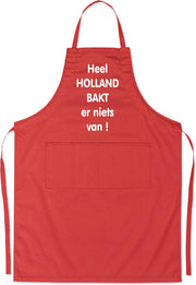 Mijncadeautje - Luxe schort - Heel Holland bakt er niets van - rood