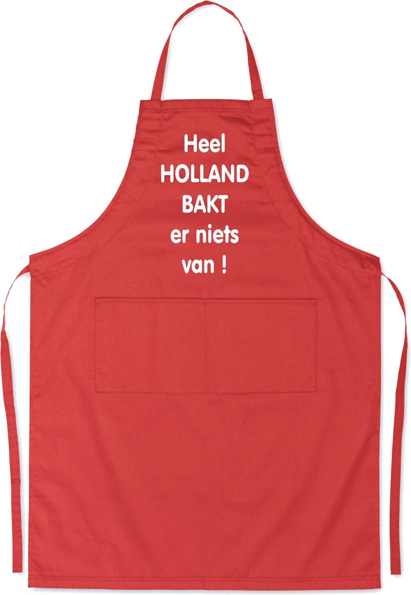 Mijncadeautje - Luxe schort - Heel Holland bakt er niets van - rood