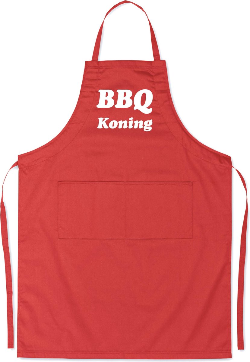 Mijncadeautje - Luxe schort - BBQ Koning - rood