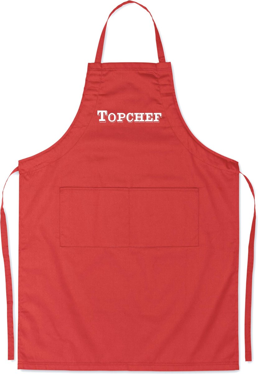 Mijncadeautje - Luxe schort - Topchef - rood