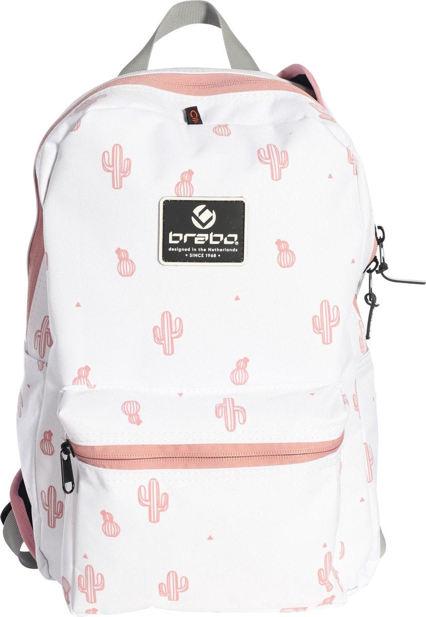 Brabo - BB5250 Backpack Storm Cactus Wh/Ro - White/Rose - Vrouwen - Maat