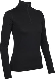 Icebreaker BF200 Oasis LS Half Zip - dames - thermoshirt - zwart - maat XS