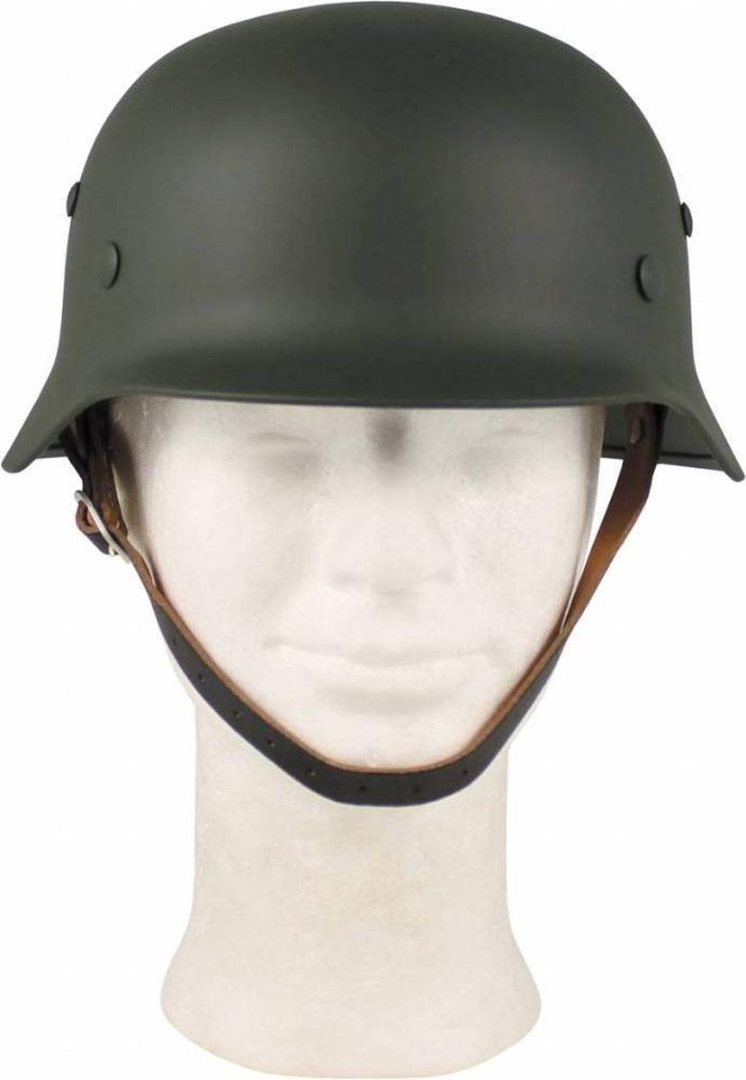 MFH Duitse helm WW II legergroen met lederen binnenkant
