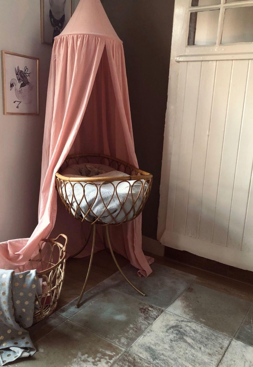 States&Klein Bedhemel - Klamboe - Decoratie Kinderkamer - 100% katoen - Hemeltje - Kraamcadeau - Roze